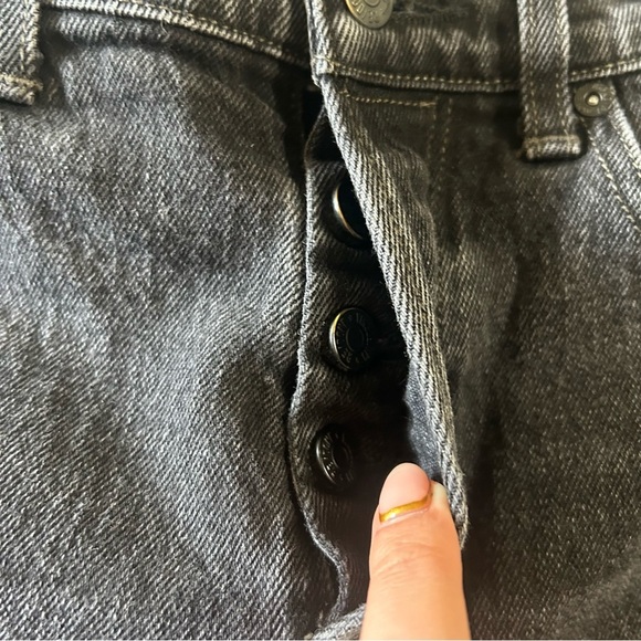 Re/done Straight Denim Jeans in Pitch Black sz 28 - Picture 3 of 6